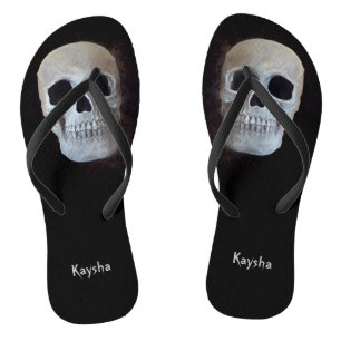Schwarz-Weiß-Gotik-Design Flip Flops