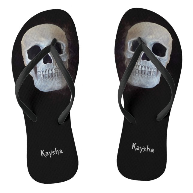 Schwarz-Weiß-Gotik-Design Flip Flops (Fußbett)