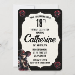 Schwarz-Weiß-Gotik zum Geburtstag Einladung