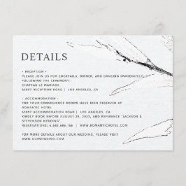 Schwarz-Weiß-Grafik-Blatt Moderne Hochzeit Begleitkarte