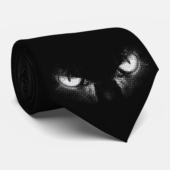 Schwarz-Weiß-Grafik mit Halbton auf den Augen der  Krawatte (Gerollt)