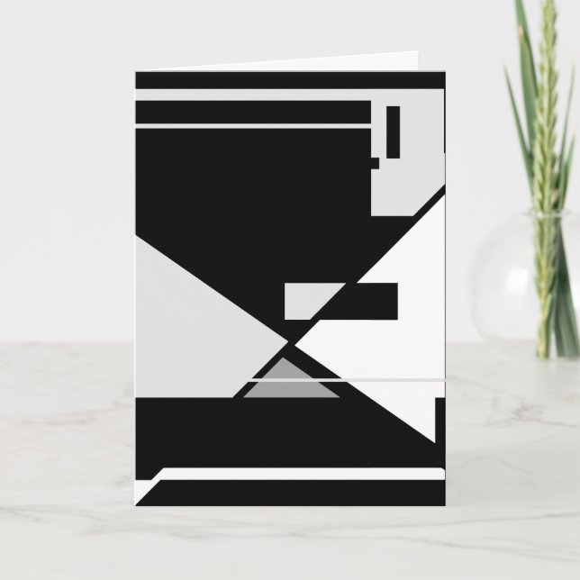 Schwarz-weiß-grau-Abstraktes MCM-Design Karte (Vorderseite)