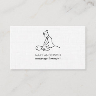 Schwarz Weiß Grau Massagetherapie Masseurin Spa Visitenkarte