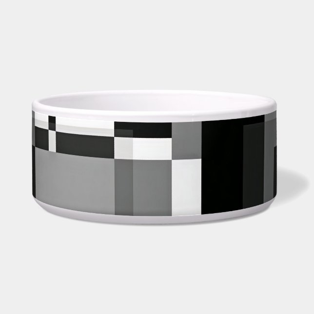 Schwarz-weiß Grau Moderne Coole Abstrakt Geometrie Napf (Vorderseite)