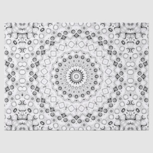 Schwarz-weiß-Grau-Monochrome-Mandala-Design Seidenpapier