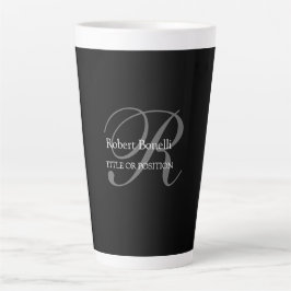 Schwarz-weiß-Grau-Monogramm Milchtasse