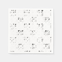 Schwarz, Weiß, Grau Printwerbung 2 Napkins