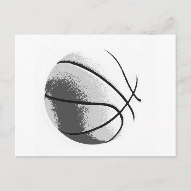 Schwarz-weiß Grau Trendy Pop Art Basketball Postkarte (Vorderseite)
