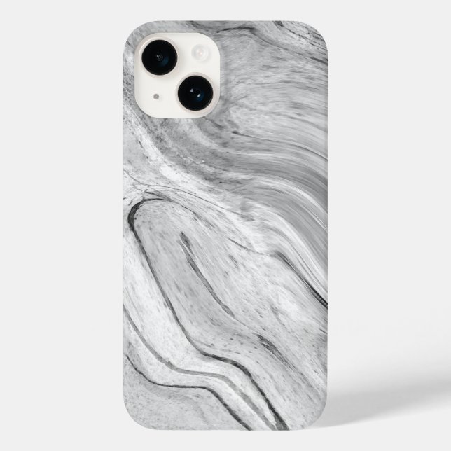 Schwarz-weiß-Graue-Marmor-Muster iPhone / Android Case-Mate iPhone 14 Hülle (Rückseite)