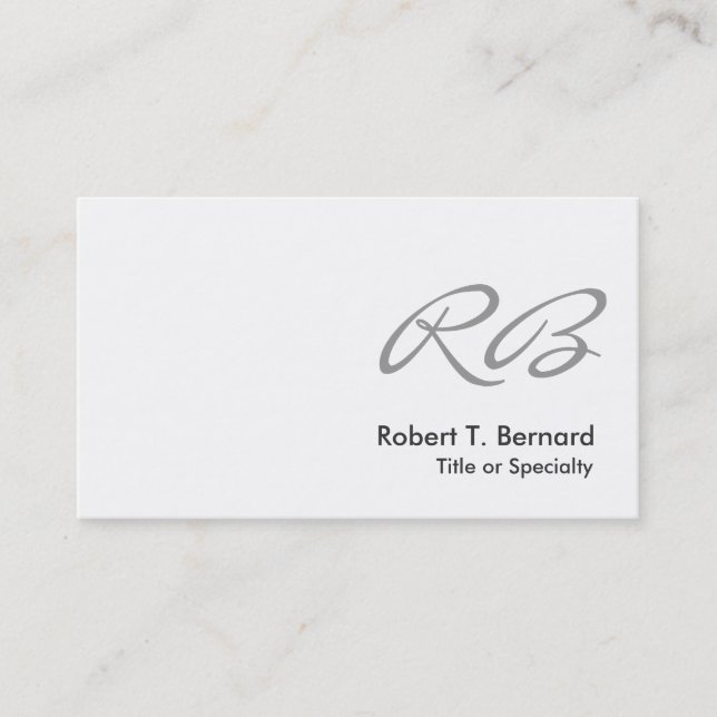 Schwarz-weiß-Graue Monogram Consultant-Visitenkart Visitenkarte (Vorderseite)