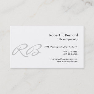 Schwarz-weiß-Graue Monogram Consultant-Visitenkart Visitenkarte