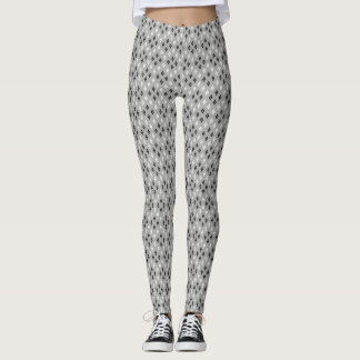 schwarz-weiß-graues geometrisches feines Muster Leggings