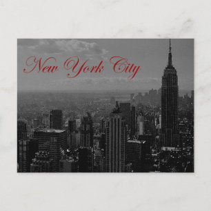 Schwarz Weiß Graustufen New York City Postkarte
