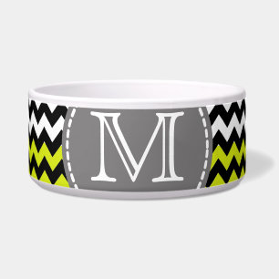 Schwarz-weiß Green Zickzack Zigzag Monogram Napf