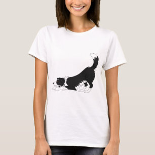 Schwarz-Weiß-Grenz-Yoga T-Shirt