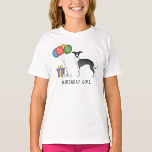 Schwarz-Weiß-Greyhound - Birthday Girl T-Shirt