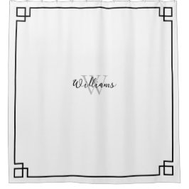 Schwarz-Weiß-griechischer Schlüssel Duschvorhang