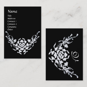 SCHWARZ-WEISS GRIFFINS FLORALES MONOGRAMM Pearl Visitenkarte