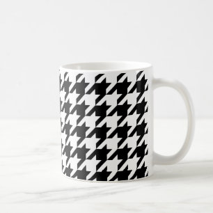 Schwarz-Weiß-Groß-Hahnentrittmuster Kaffeetasse