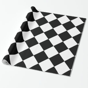 Schwarz-Weiß-großes Karton-Muster Geschenkpapier
