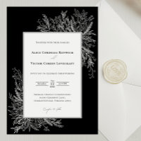 Schwarz-Weiß-Grün Einladung zur Hochzeit