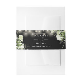 Schwarz-Weiß-Grün-Lichter Hochzeit Einladungsbanderole