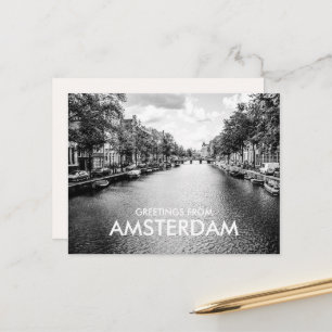 Schwarz-Weiß-Grüße aus Amsterdam Postkarte
