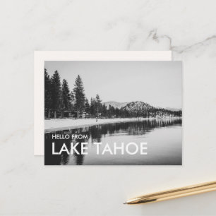 Schwarz-Weiß-Grußkarte aus dem Lake Tahoe Postkarte