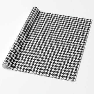 Schwarz-Weiß-Hahnentrittmuster Geschenkpapier