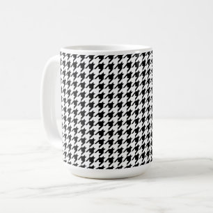 Schwarz-Weiß-Hahnentrittmuster Kaffeetasse