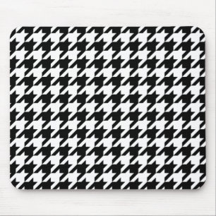 Schwarz-Weiß-Hahnentrittmuster Mousepad