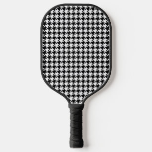 Schwarz-Weiß-Hahnentrittmuster von Shirley Taylor Pickleball Schläger