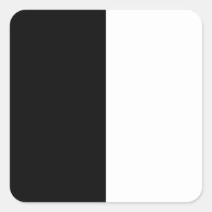 Schwarz-Weiß-Halbschrift und Halbgrafik Quadratischer Aufkleber