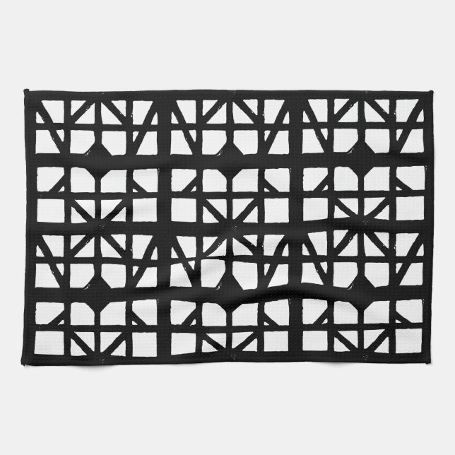 Schwarz-Weiß-Halbzeitschrift Geschirrtuch (Horizontal)