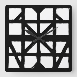 Schwarz-Weiß-Halbzeitschrift Quadratische Wanduhr