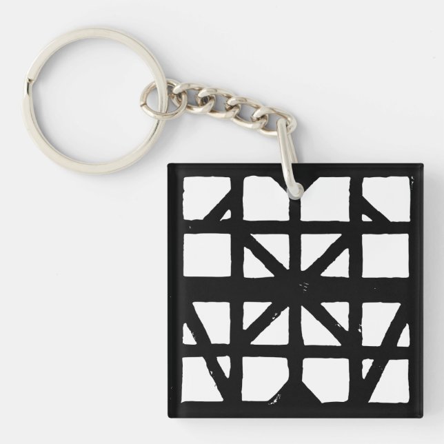 Schwarz-Weiß-Halbzeitschrift Schlüsselanhänger (Vorderseite)