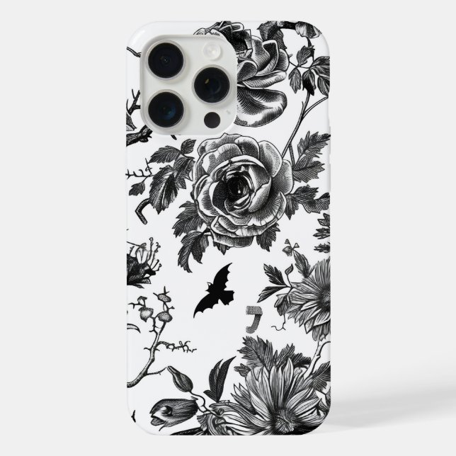 Schwarz-Weiß Halloween Case Optimiert iPhone 15 Pro Max Hülle (Rückseite)