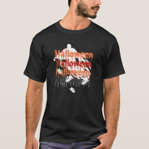 Schwarz-Weiß-Halloween-Geist T-Shirt
