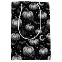 Schwarz-Weiß-Halloween-Kürbis, Bat, Spiderweb