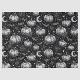 Schwarz-Weiß-Halloween-Kürbis, Bat, Spiderweb Seidenpapier