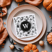 Schwarz-Weiß-Halloween-Monogramm