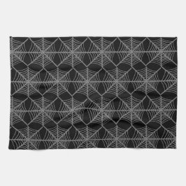 Schwarz-Weiß-Halloween-Spider-Webs Geschirrtuch