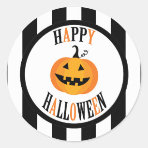 Schwarz-Weiß-Halloween-Sticker Runder Aufkleber