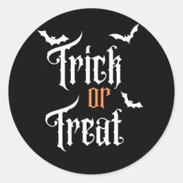 Schwarz-Weiß-Halloween-Trick oder -Treatsticker Runder Aufkleber