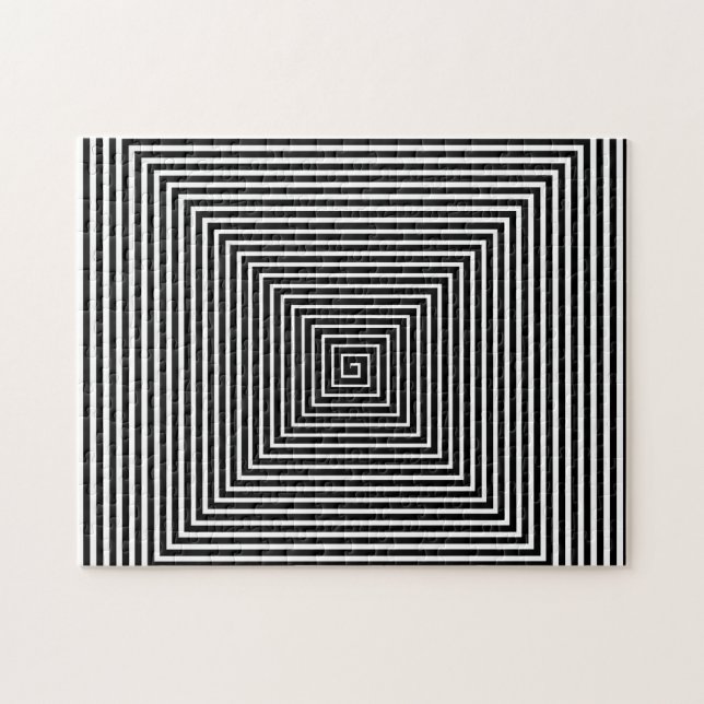 Schwarz-Weiß-Hallway Vortex | optische Illusion (Horizontal)