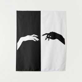 Schwarz-Weiß-Hands Moderne Kunst Wandteppich