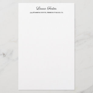 Schwarz Weiß Handschrift Elegant Minimalistisch St Briefpapier