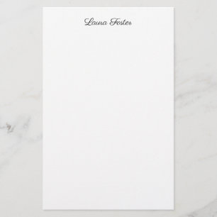 Schwarz Weiß Handschrift Elegant Minimalistischer  Briefpapier