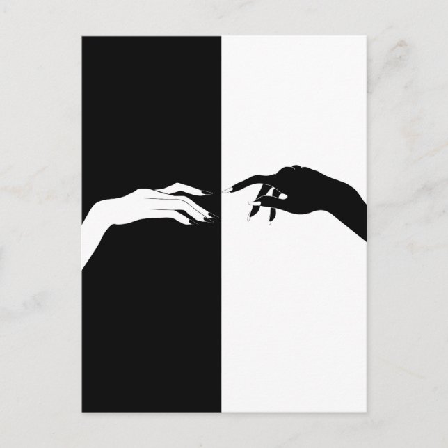 Schwarz-Weiß-Handschrift Postkarte (Vorderseite)