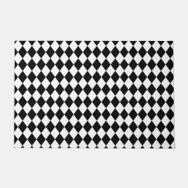 Schwarz-Weiß-Harlequin Fußmatte